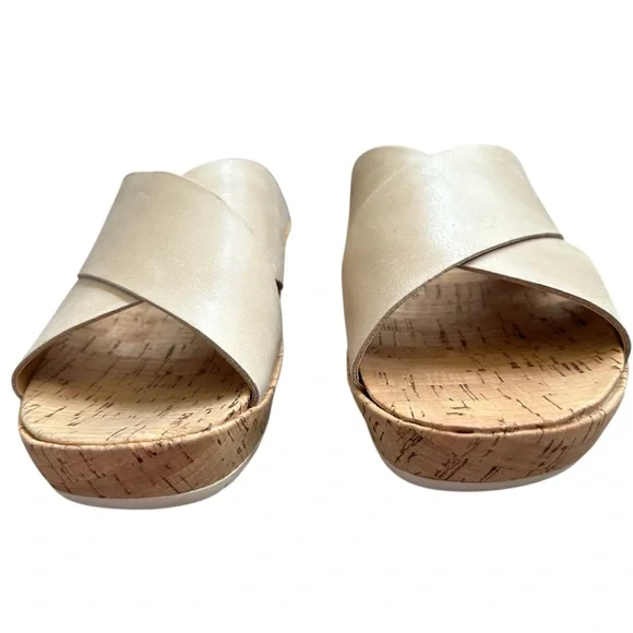 Kork Ease Joly Sandals Beige Bone Cross Strap Comfort Slide Size 6 - Picture 5 of 13